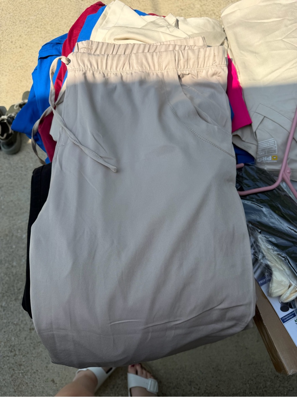 healing hands light beige scrub pants